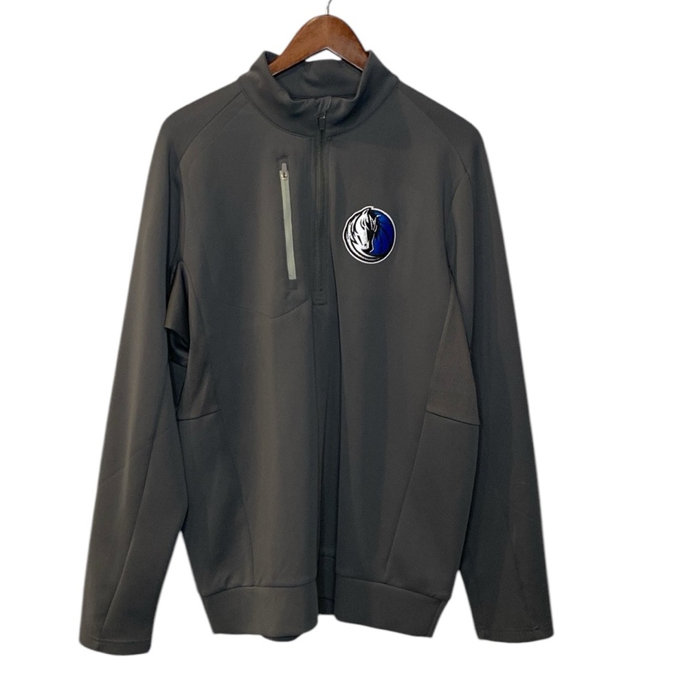 Antigua Men's Half Zip Gray Mavericks Pullover Long Sleeve Jacket L